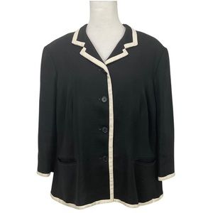 Lauren Ralph Lauren Black Linen Blazer Jacket Size 18W